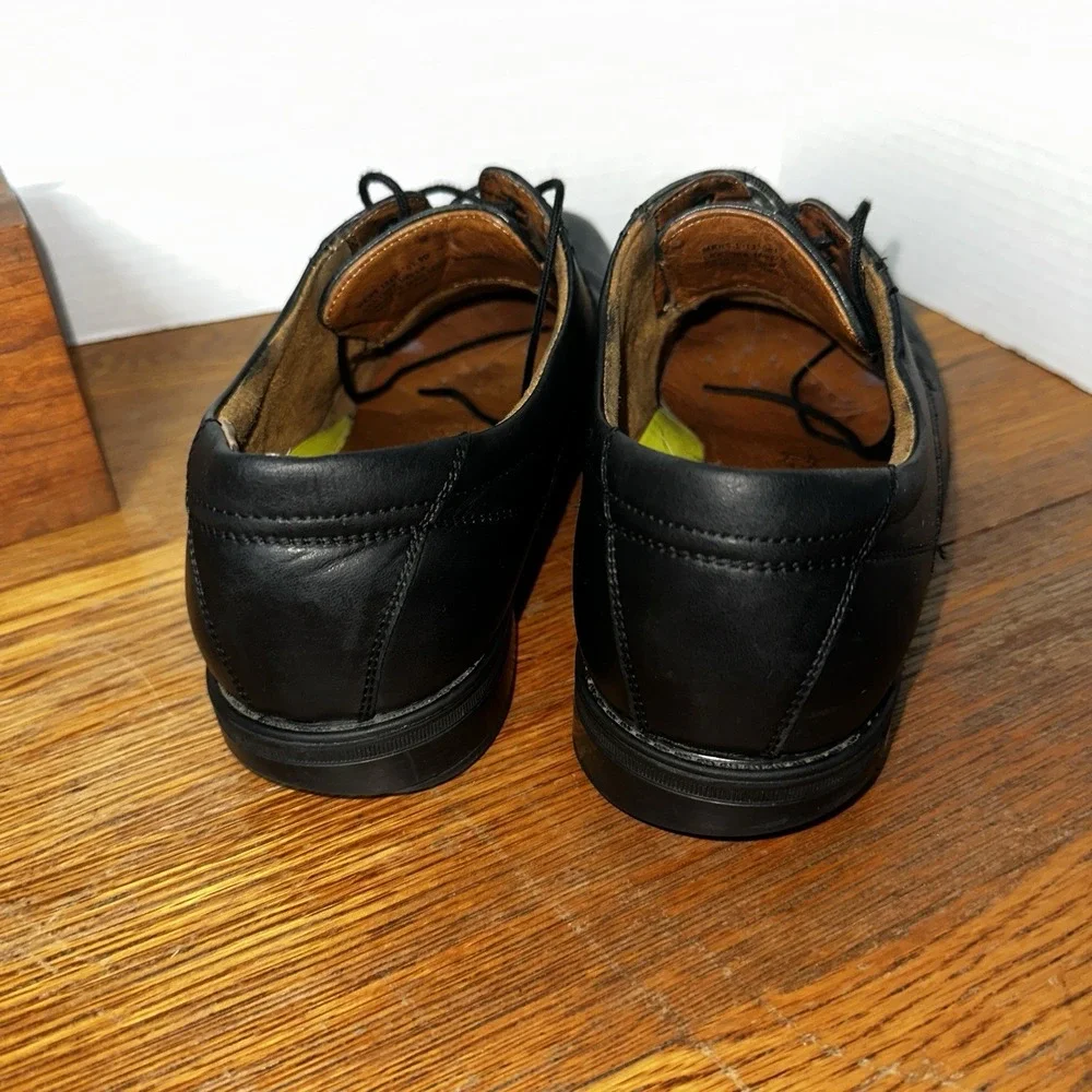 Florsheim Men's Shoes Black‎ Leather Lace Comfortech Ortholite Sz 9D Plain Toe